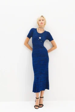 Vestidos E Macacões<Desigual Vestido comprido canelado mesclado