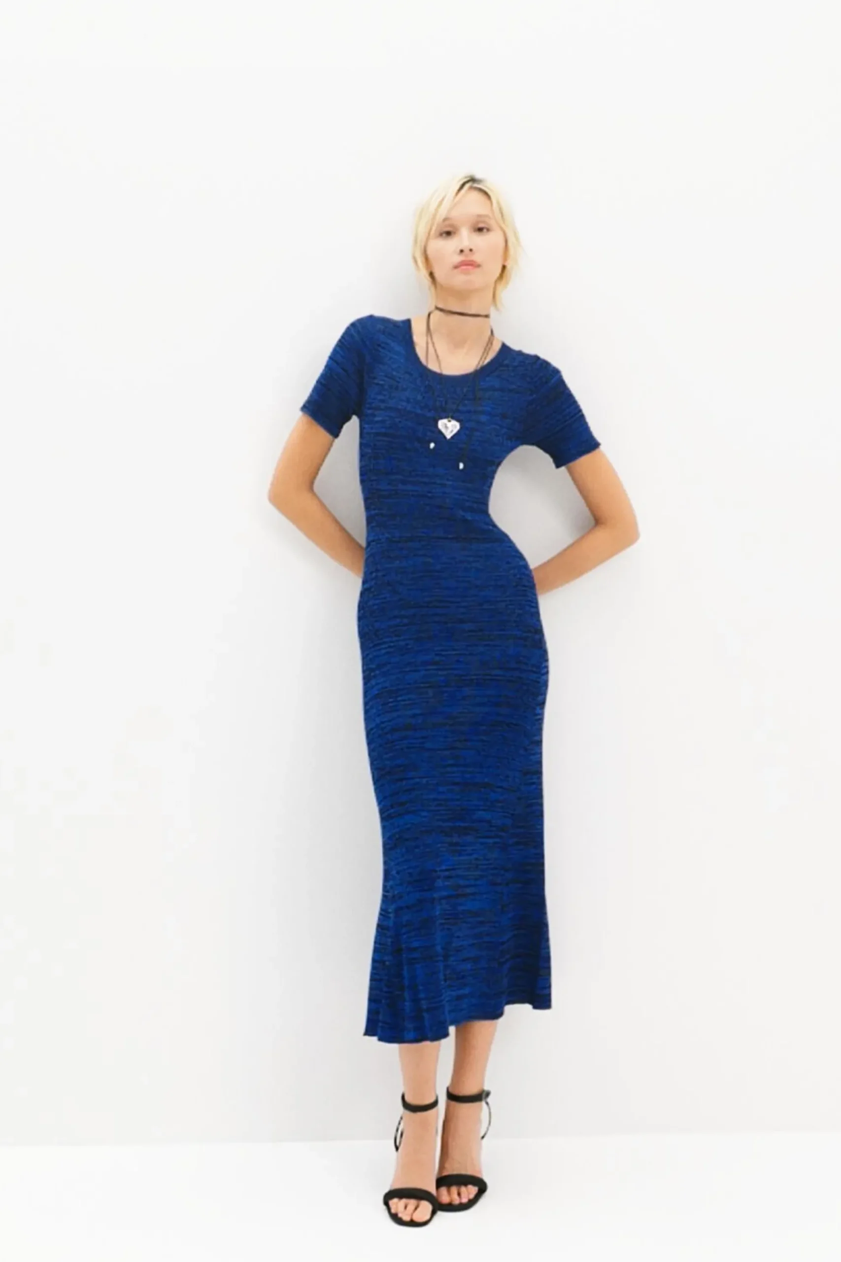 Vestidos E Macacões<Desigual Vestido comprido canelado mesclado