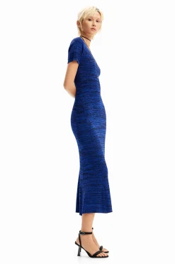 Vestidos E Macacões<Desigual Vestido comprido canelado mesclado