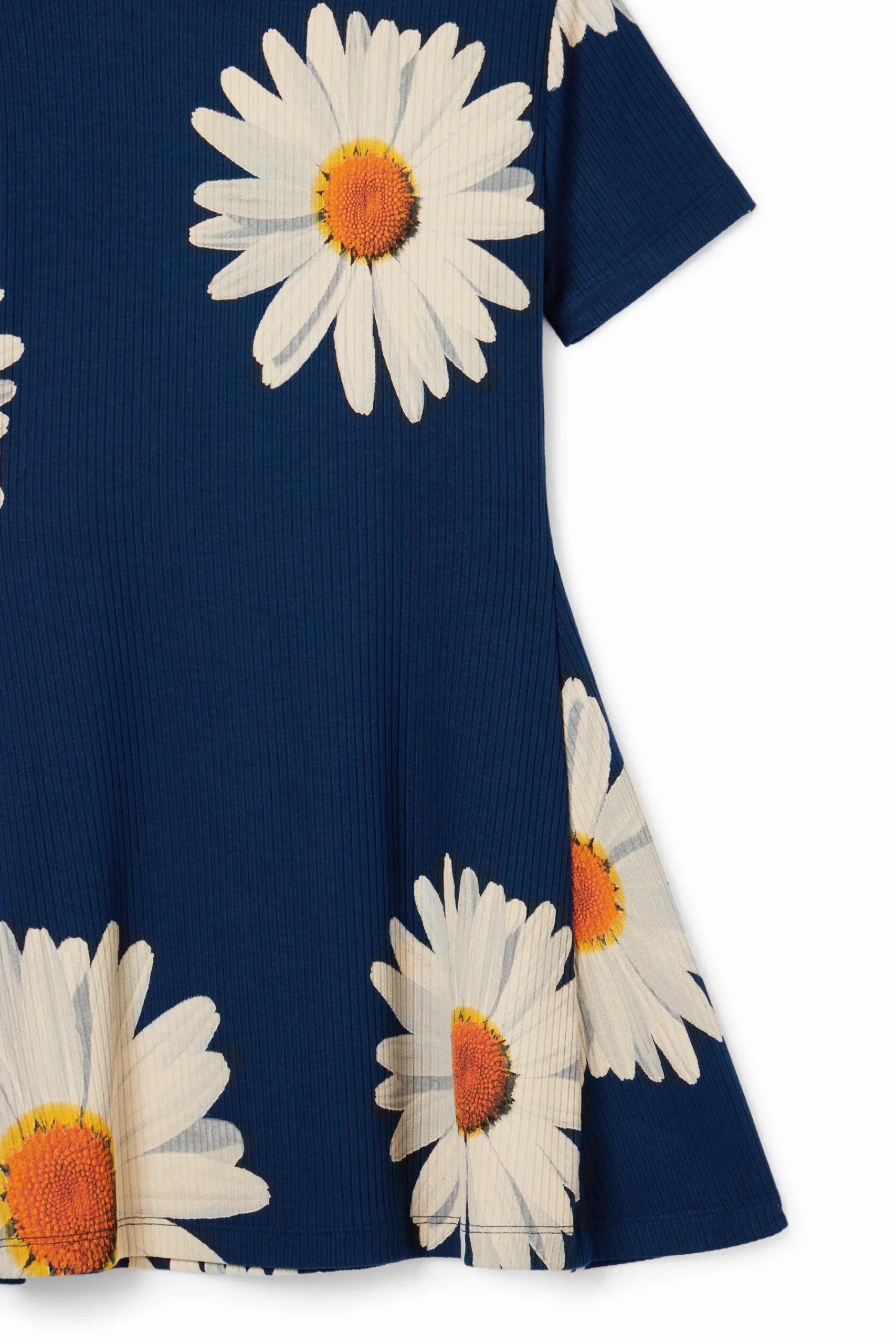 Vestidos<Desigual Vestido curto canelado margaridas