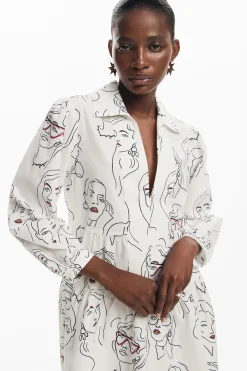 Vestidos E Macacões<Desigual Vestido de rostos