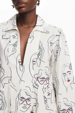 Vestidos E Macacões<Desigual Vestido de rostos