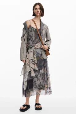 Vestidos E Macacões<Desigual Vestido de tul estampado