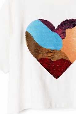 T-shirts E Camisas<Desigual Vestido listrado coração