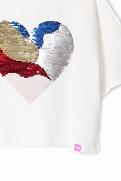 T-shirts E Camisas<Desigual Vestido listrado coração