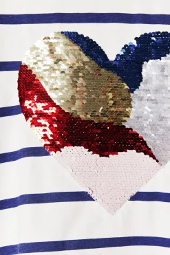 T-shirts E Camisas<Desigual Vestido listrado coração