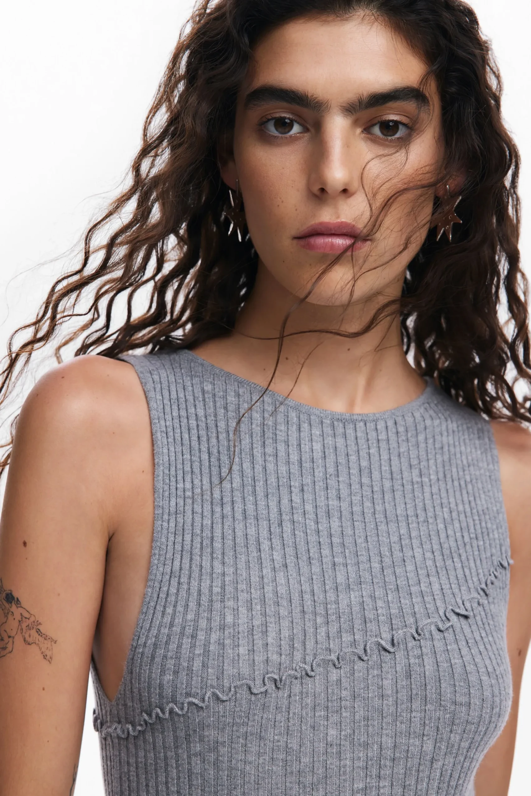 Roupa De Malha|Vestidos E Macacões<Desigual Vestido longo canelado