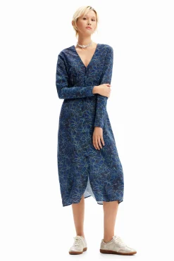 Vestidos E Macacões<Desigual Vestido midi camiseiro flores