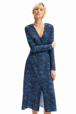 Vestidos E Macacões<Desigual Vestido midi camiseiro flores