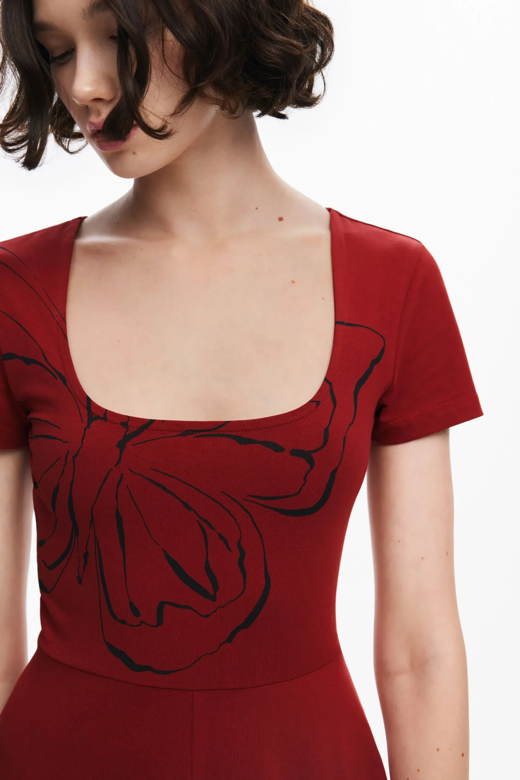Vestidos E Macacões<Desigual Vestido midi com borboletas