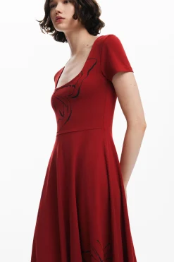 Vestidos E Macacões<Desigual Vestido midi com borboletas