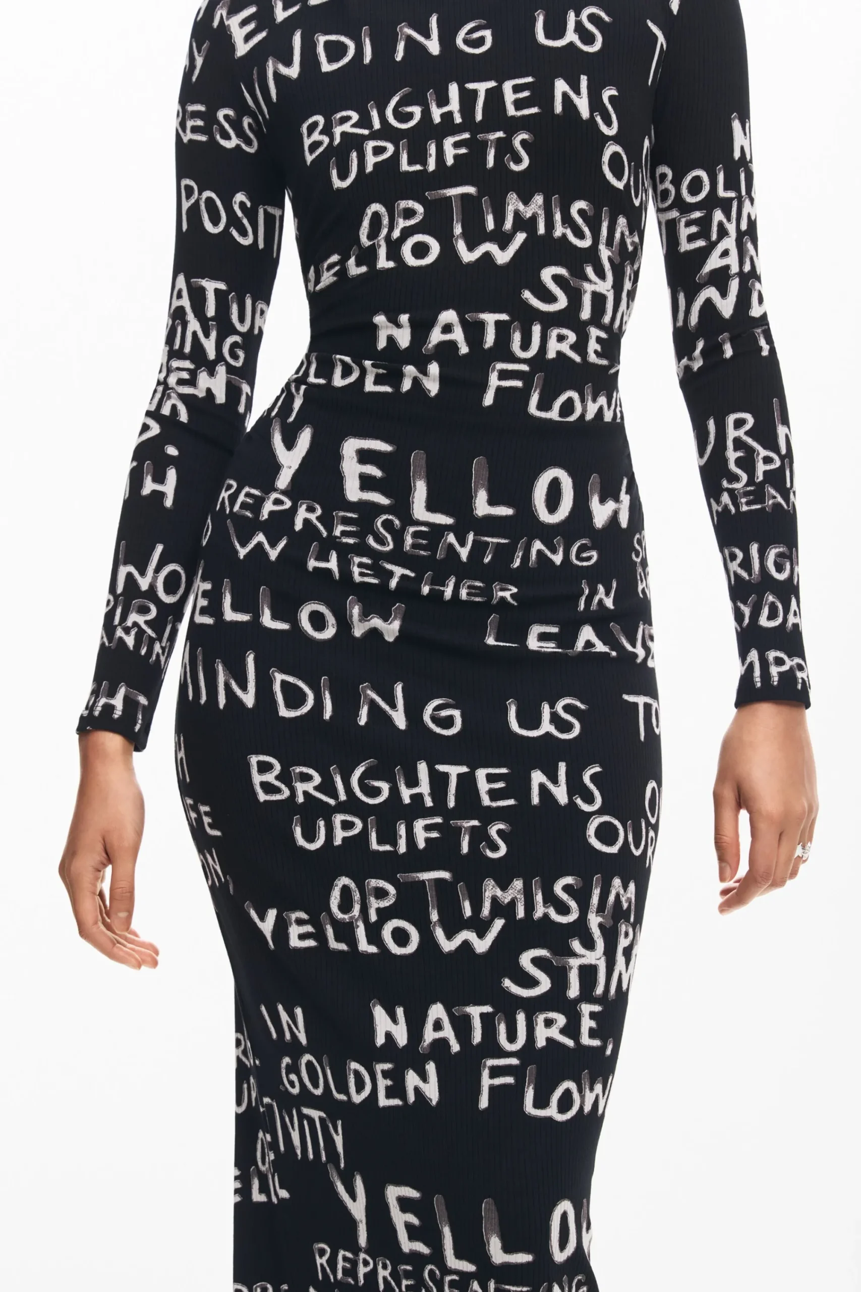 Roupa De Malha|Vestidos E Macacões<Desigual Vestido midi com frases