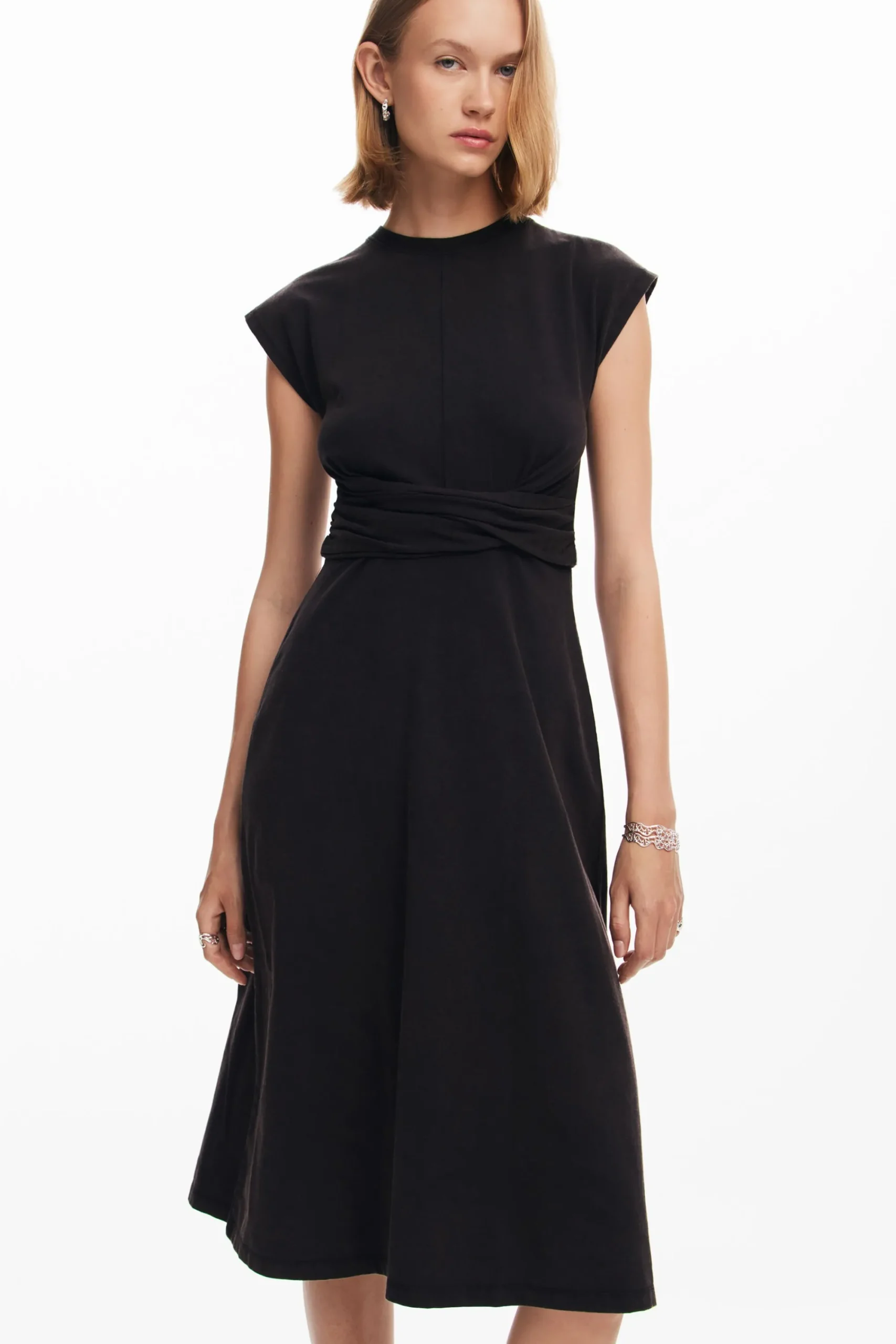 Vestidos E Macacões<Desigual Vestido midi com pregas