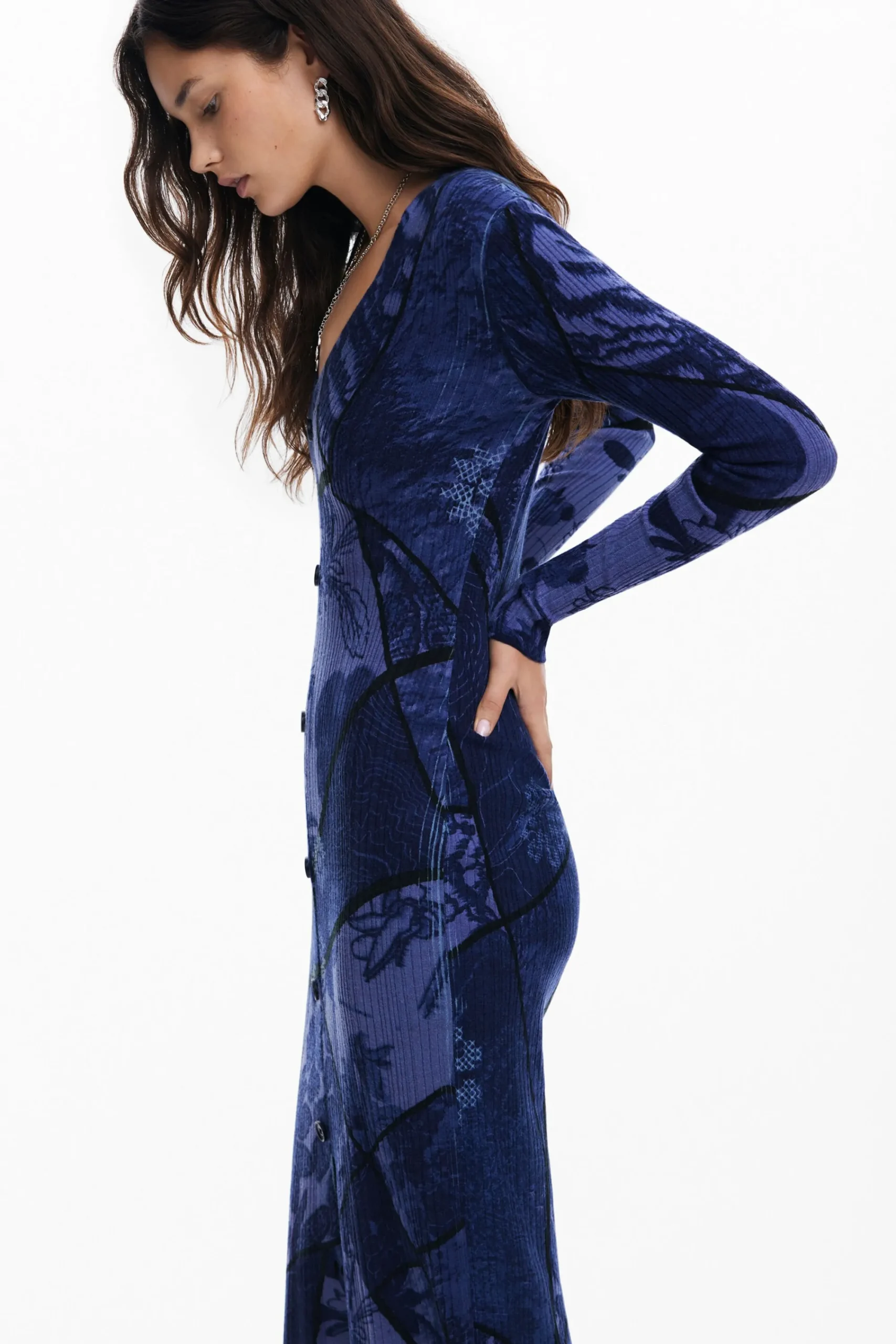 Roupa De Malha|Vestidos E Macacões<Desigual Vestido midi de flores