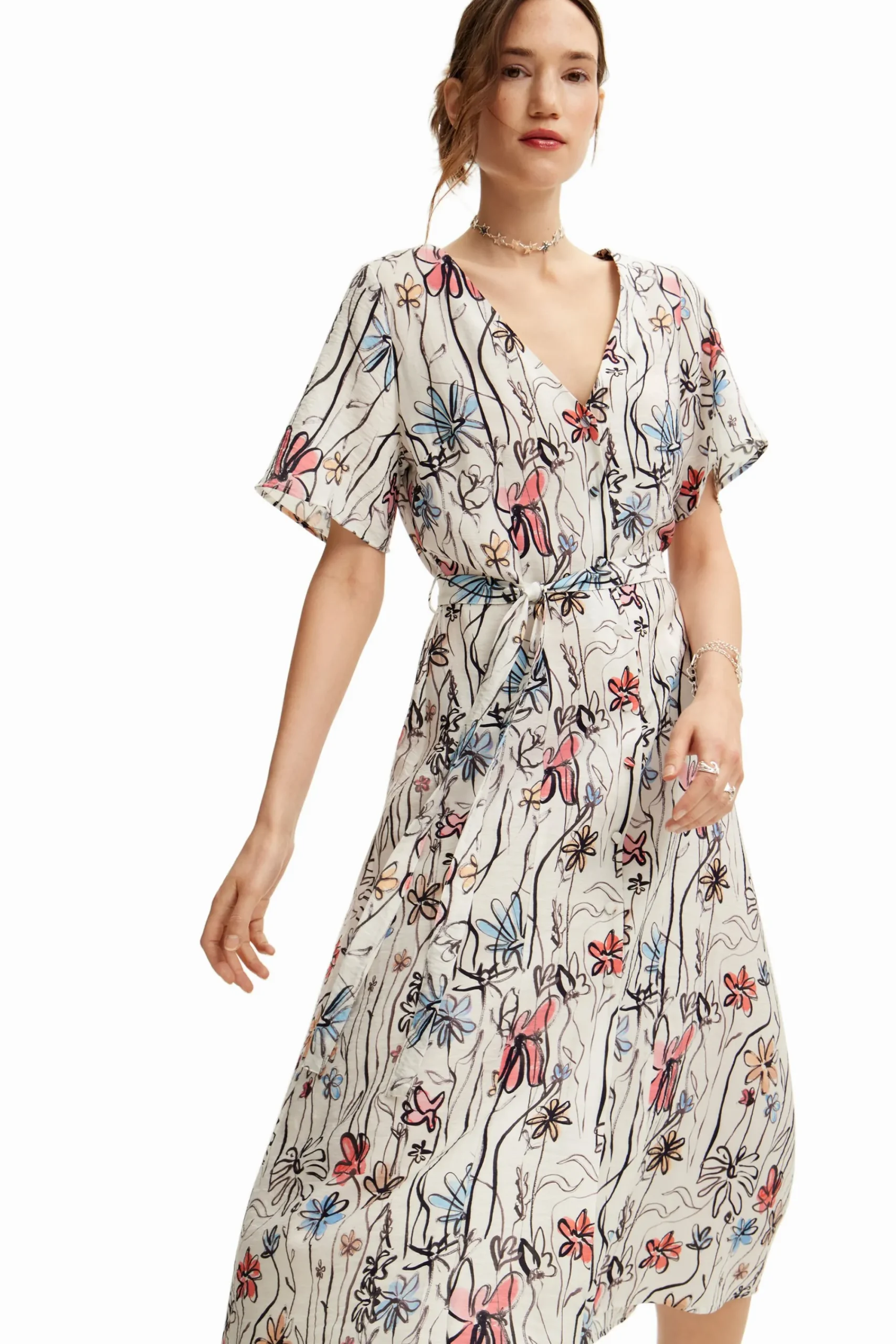 Vestidos E Macacões<Desigual Vestido midi de flores
