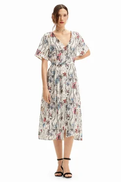 Vestidos E Macacões<Desigual Vestido midi de flores