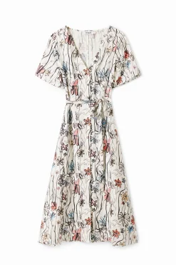 Vestidos E Macacões<Desigual Vestido midi de flores