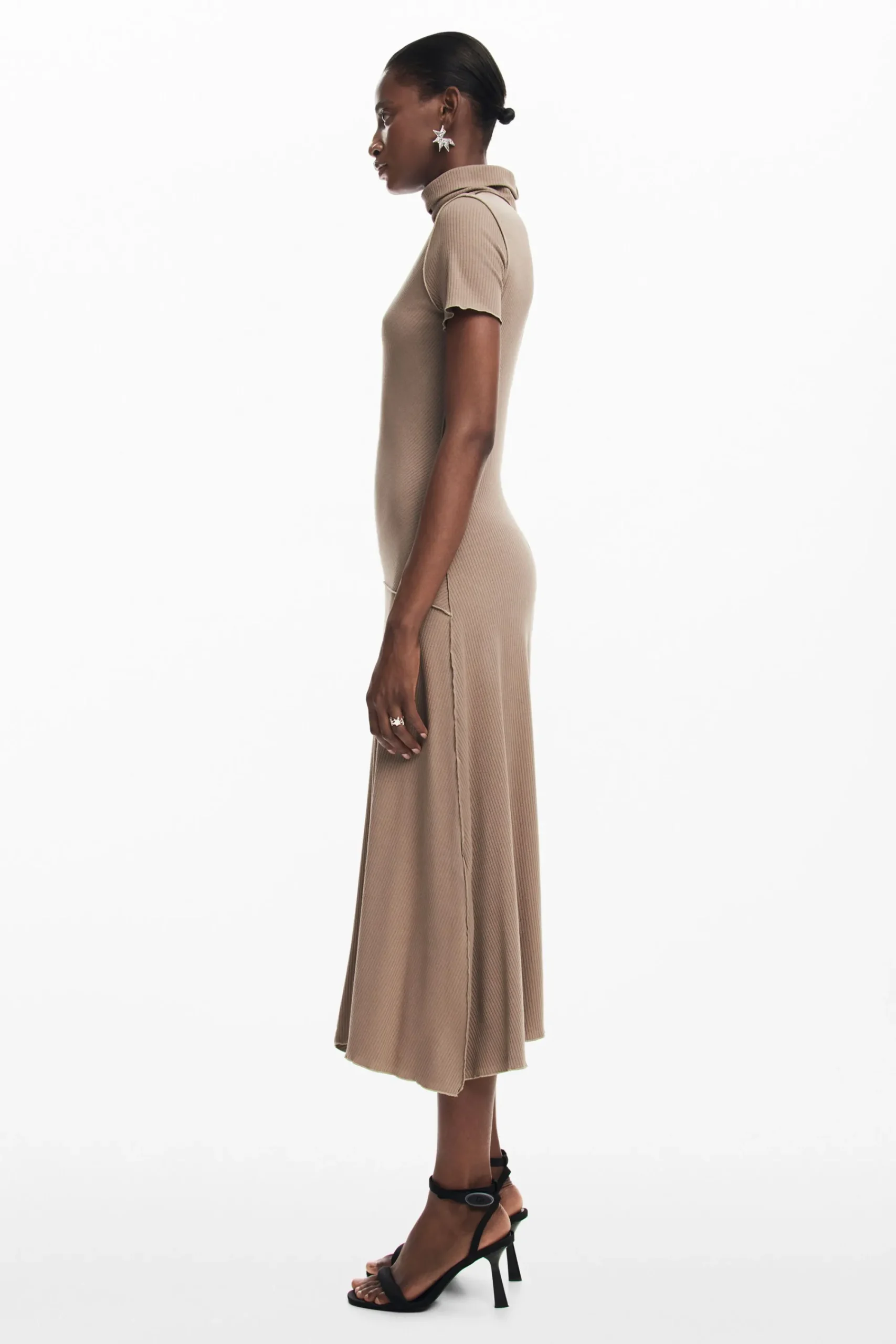 Vestidos E Macacões<Desigual Vestido midi de gola alta