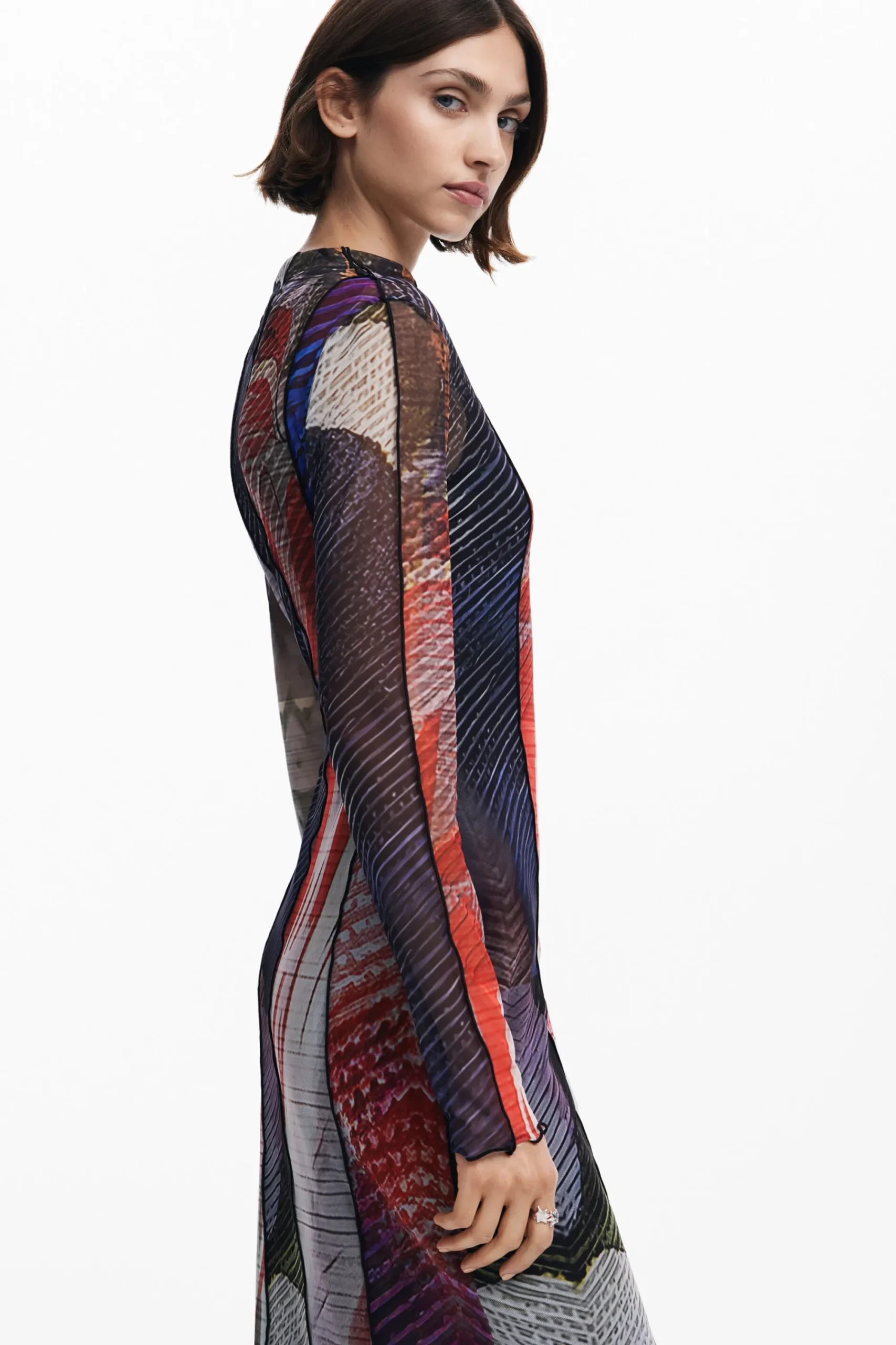 Vestidos E Macacões<Desigual Vestido midi de tul estampado