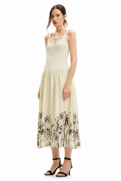 Vestidos E Macacões<Desigual Vestido midi evasê flores