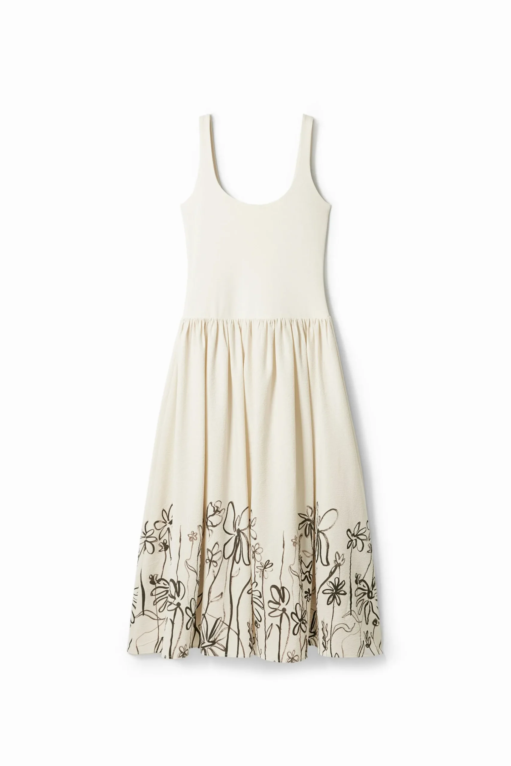 Vestidos E Macacões<Desigual Vestido midi evasê flores