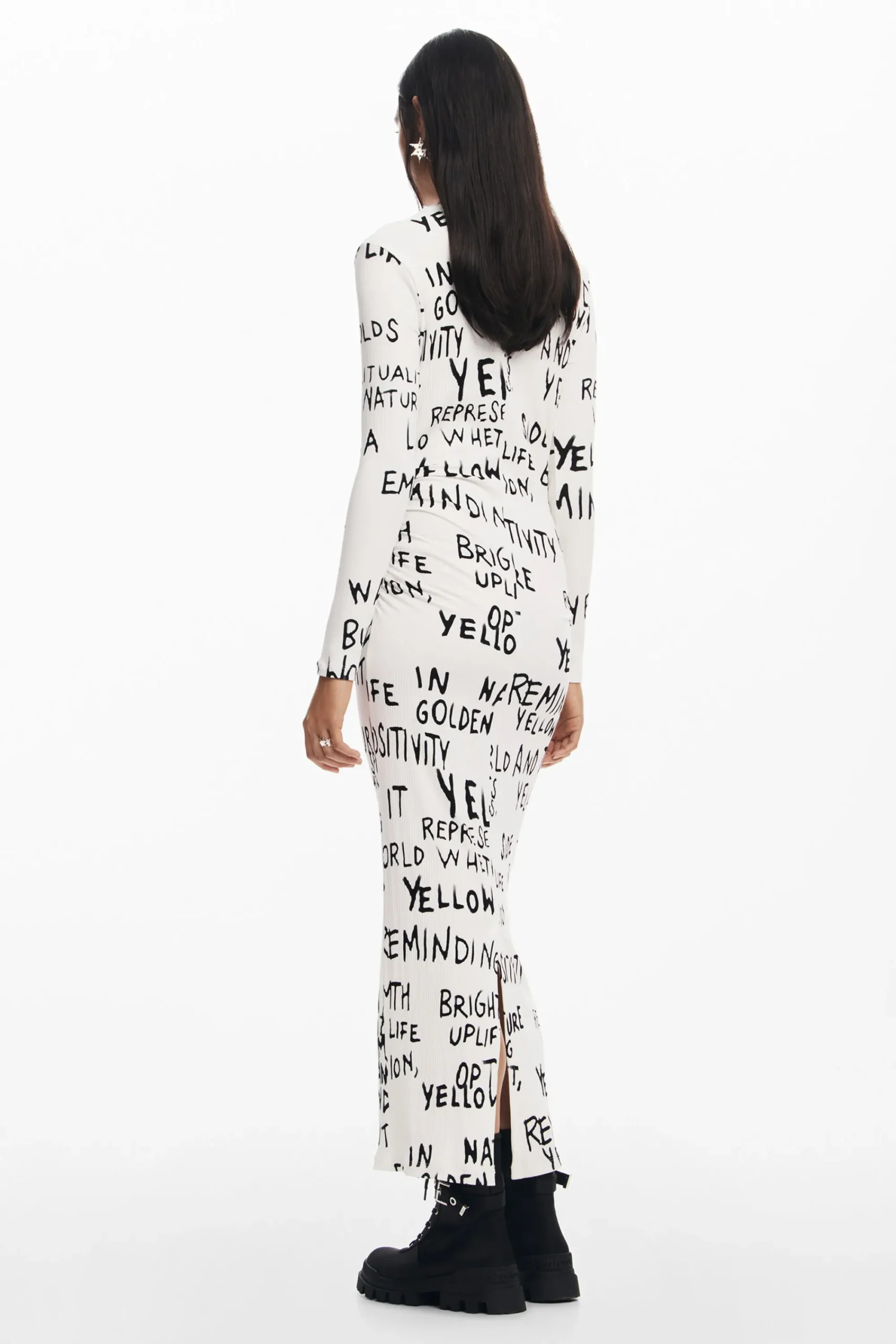 Roupa De Malha|Vestidos E Macacões<Desigual Vestido midi frase