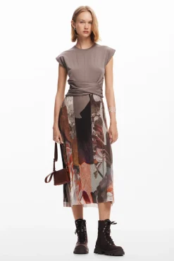 Vestidos E Macacões<Desigual Vestido midi híbrido flores