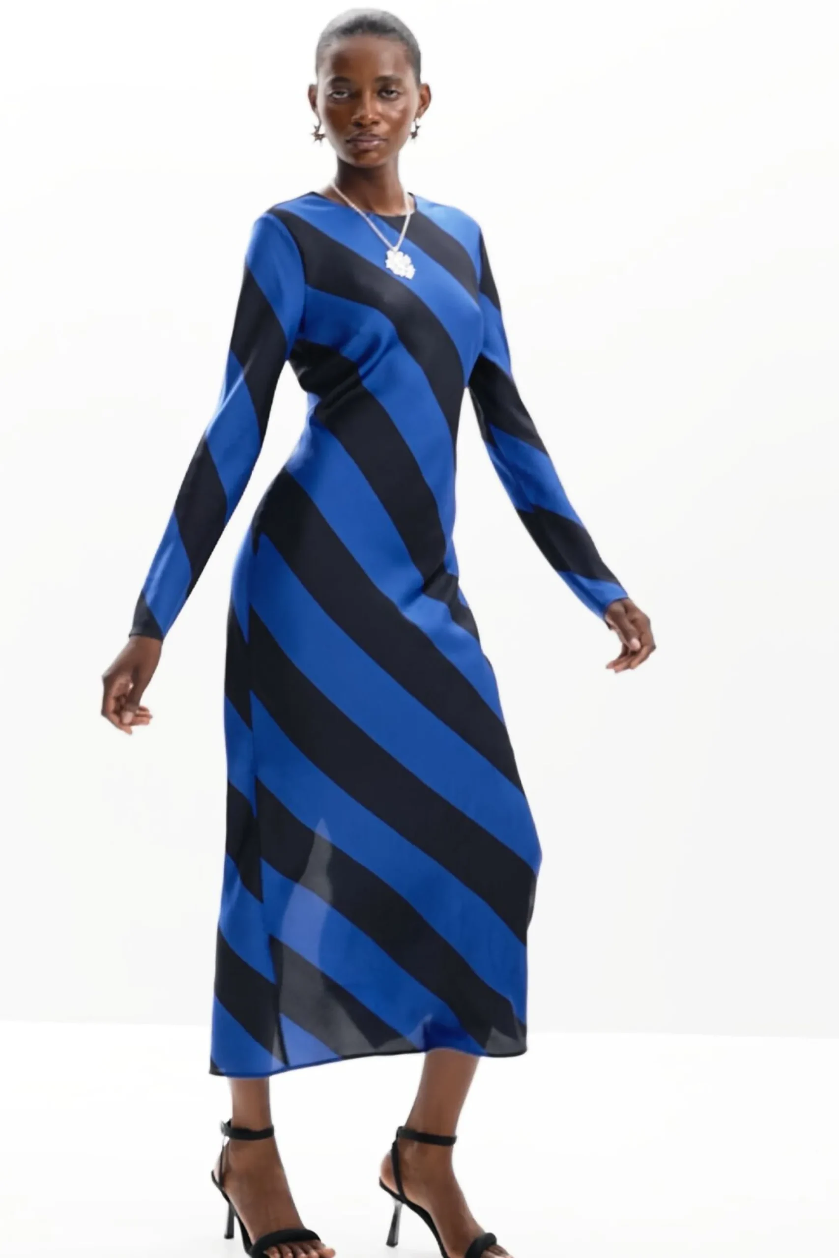 Vestidos E Macacões<Desigual Vestido midi listrado