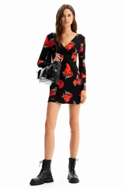 Vestidos E Macacões<Desigual Vestido mini canelado flores