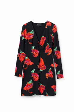 Vestidos E Macacões<Desigual Vestido mini canelado flores