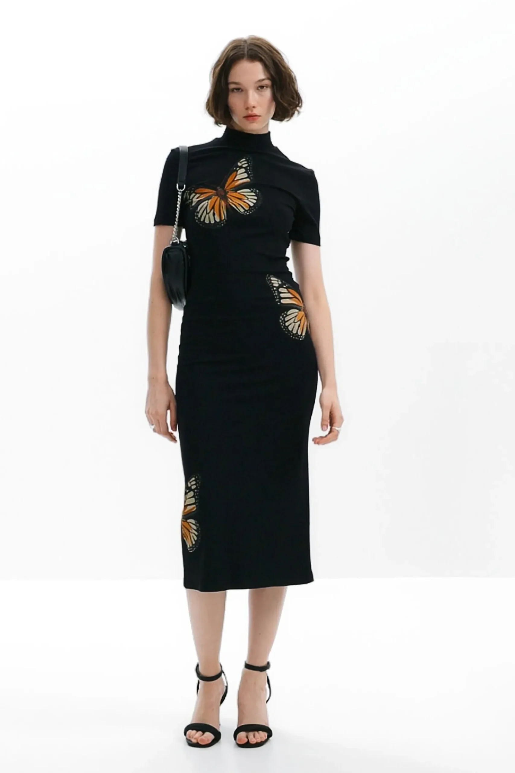 Vestidos E Macacões<Desigual Vestido slim midi com borboletas