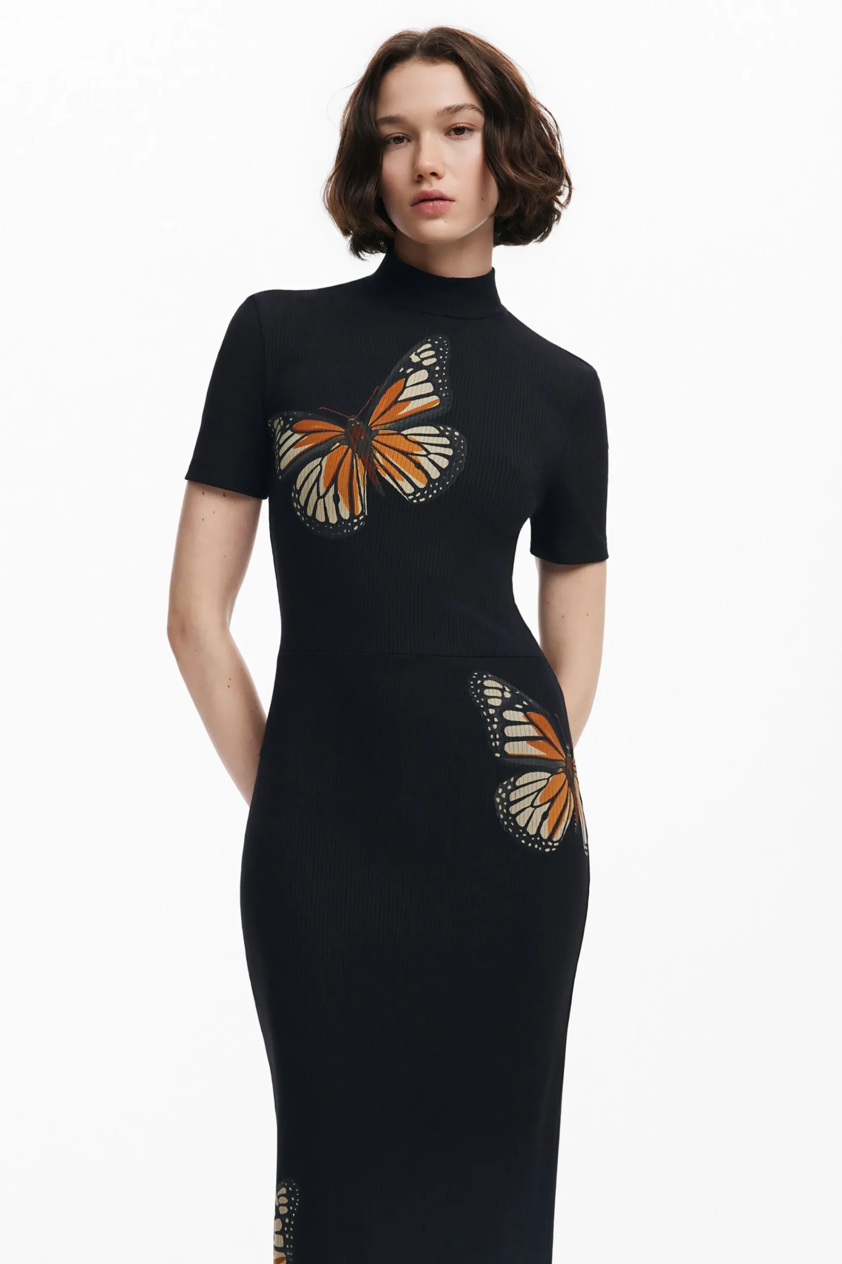 Vestidos E Macacões<Desigual Vestido slim midi com borboletas